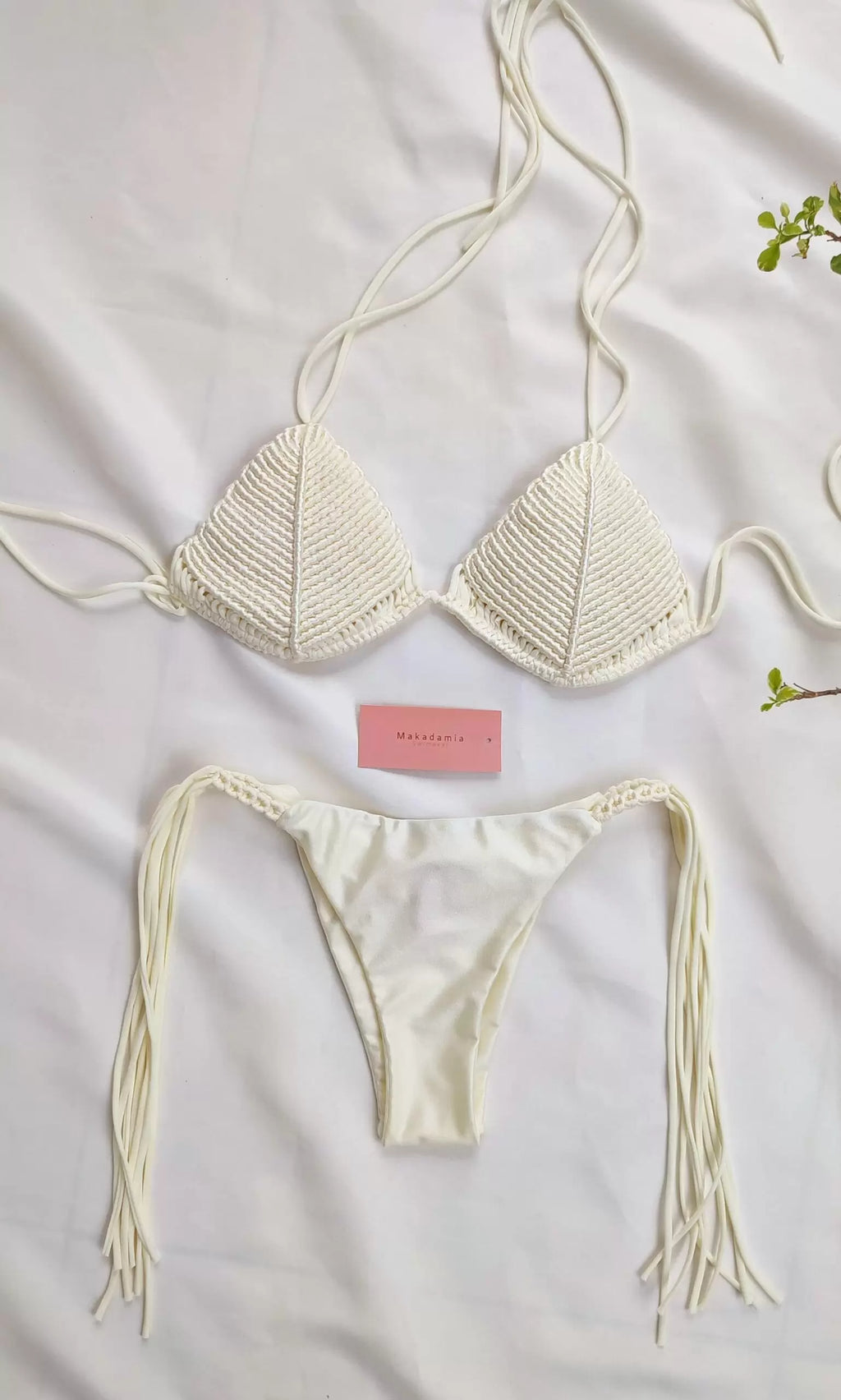 Bikini Full Macrame Amarre Vainilla