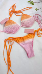 Bikini degradado amarre Naranja / Rosa