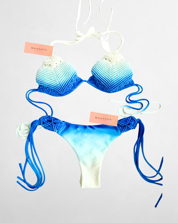 Bikini Degradado Diamante - Vainilla / Azul