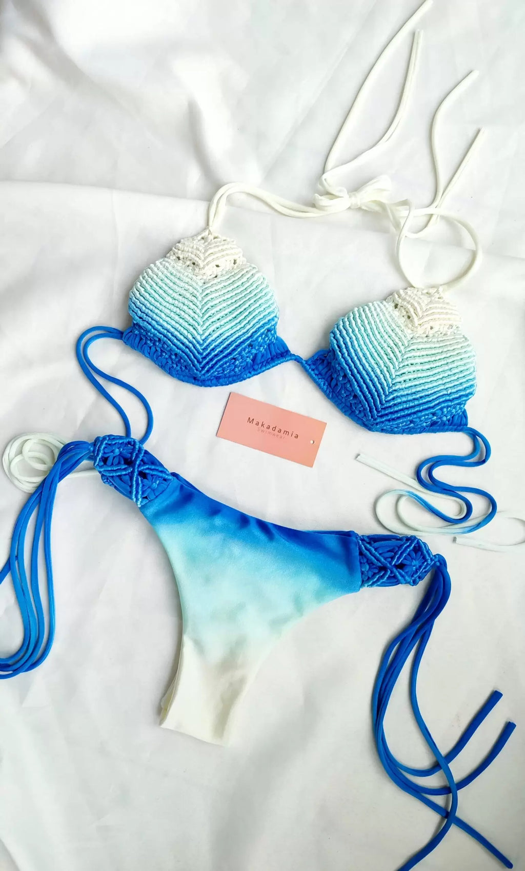 Bikini degradado diamante Vainilla / Azul
