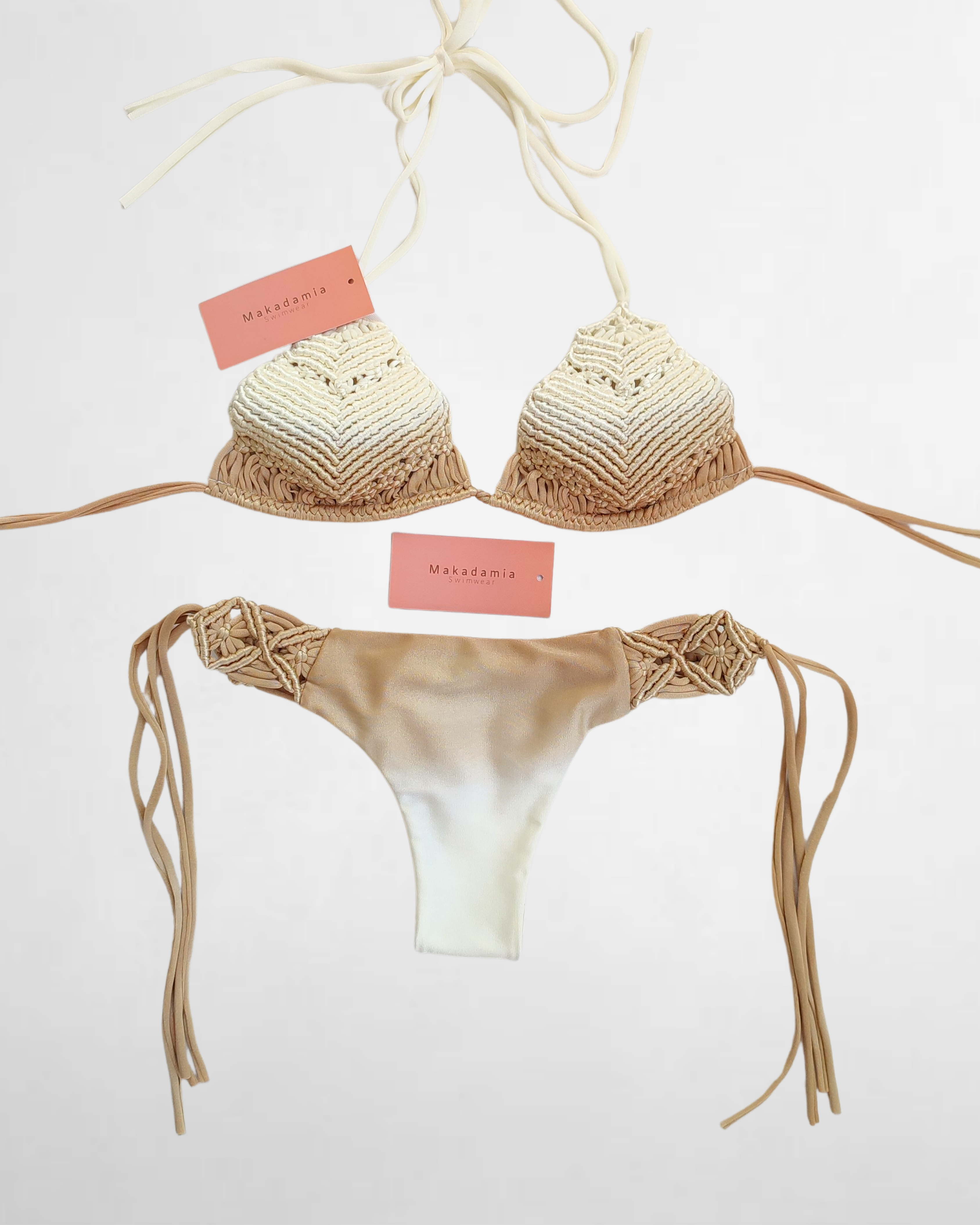 Bikini degradado diamante Vainilla / Dorado