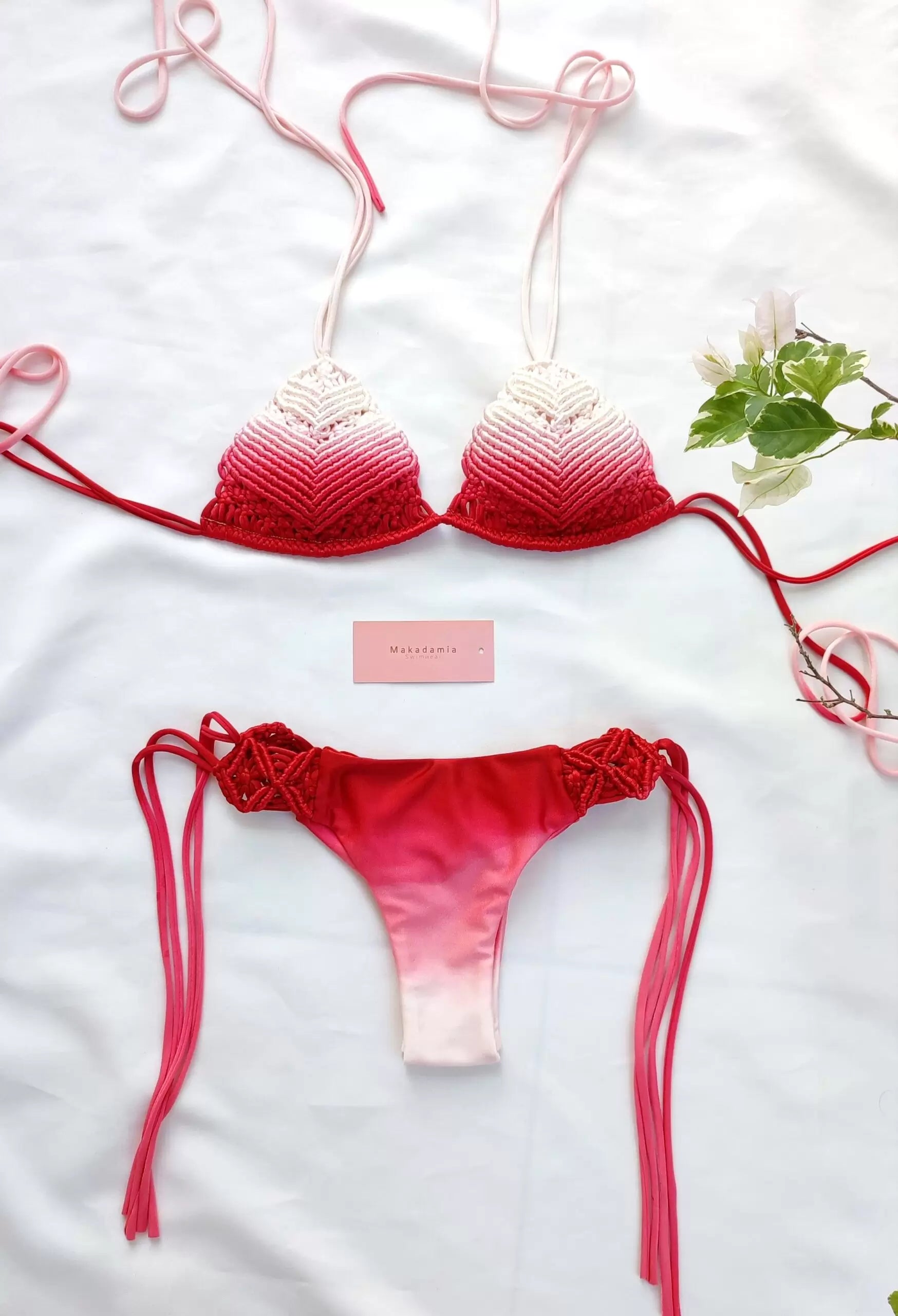 Bikini degradado diamante Vainilla / Rosa