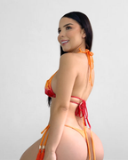 Bikini flor hilo Naranja / Roja