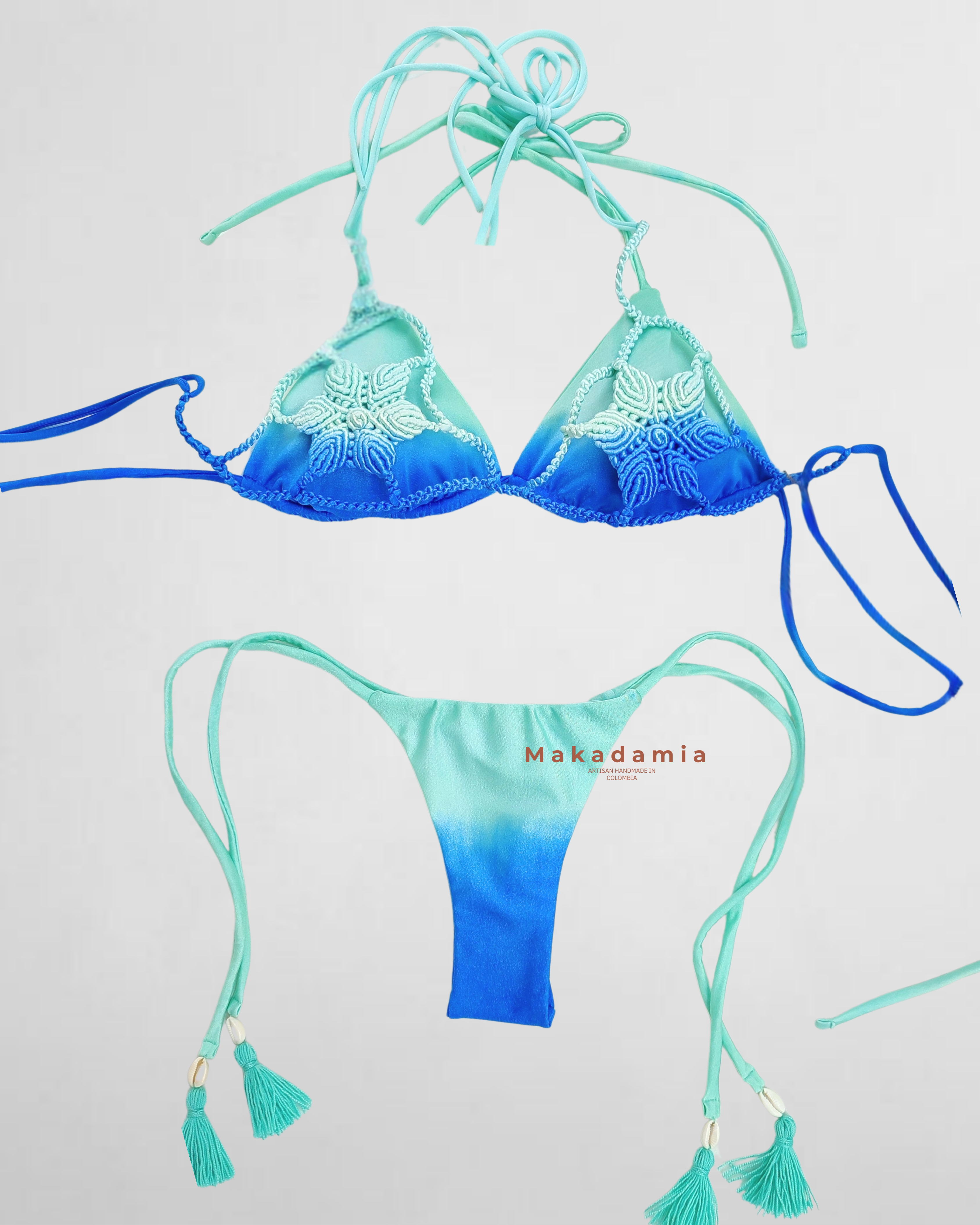 Bikini flor hilo Verdementa / Azul