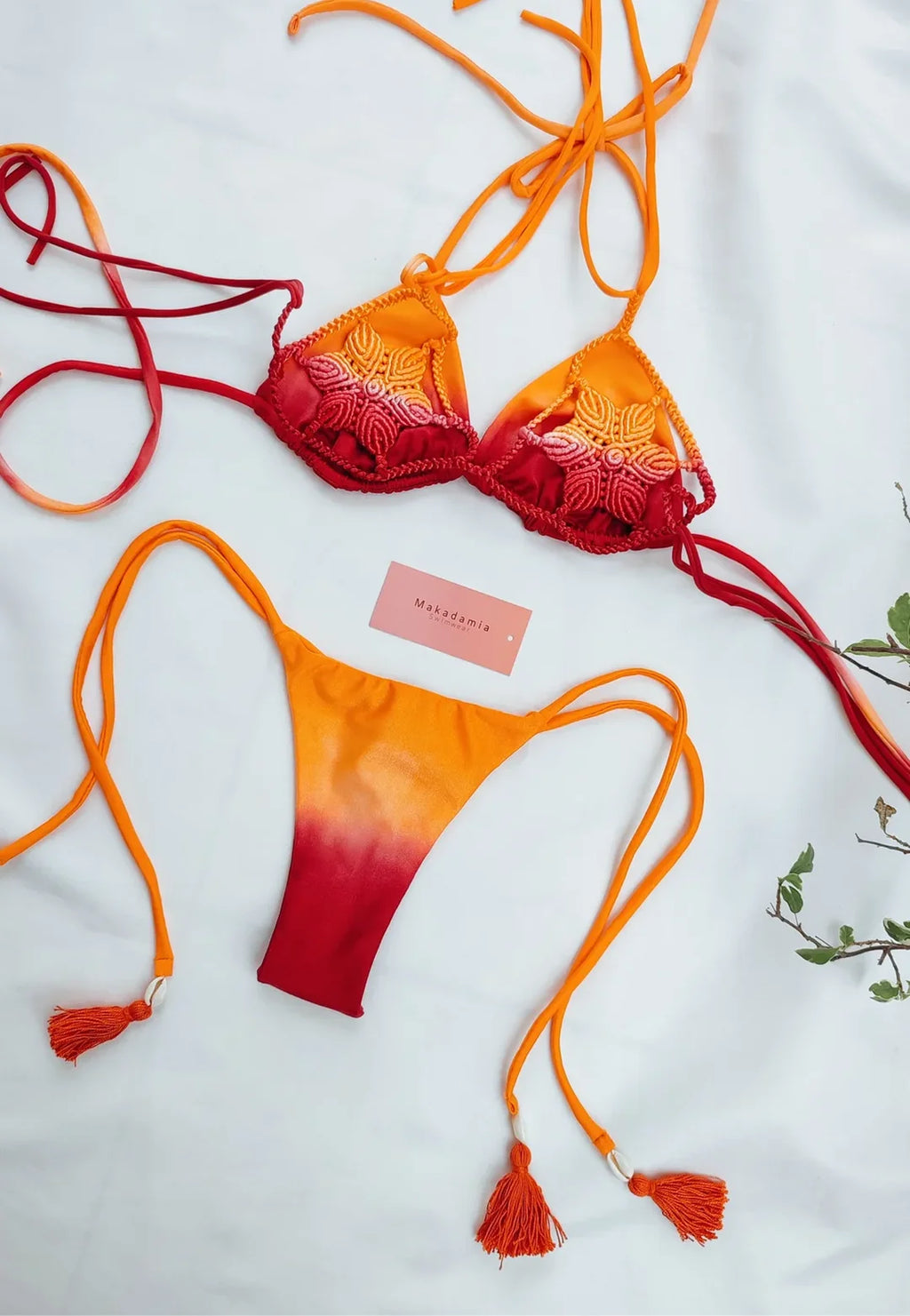 Bikini flor Naranja / Roja