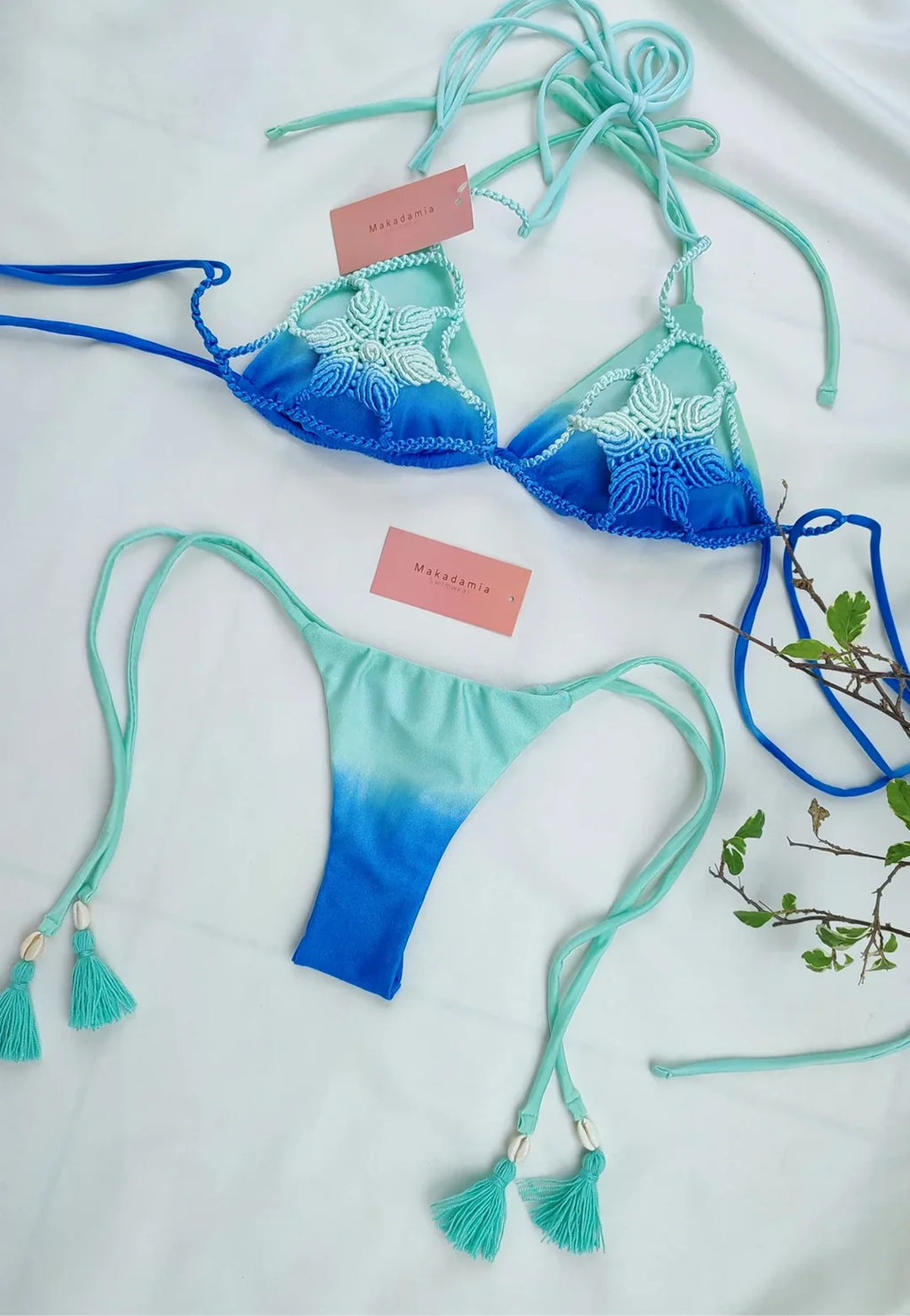 Bikini flor Verde / Azul