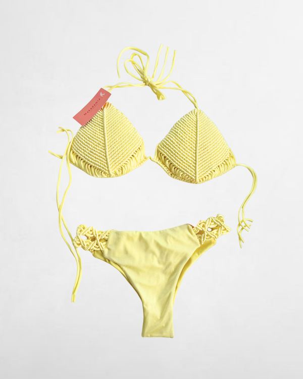 Bikini Full Macramé - Amarillo