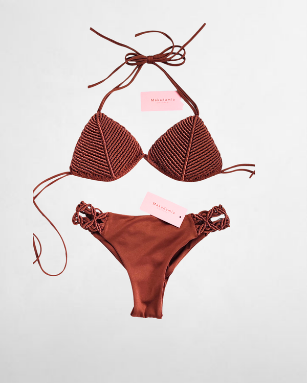 Bikini Full Macramé - Cafe