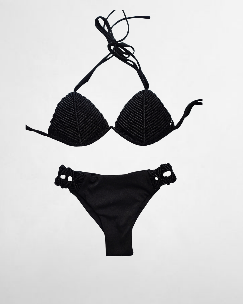 Bikini full macrame Negro