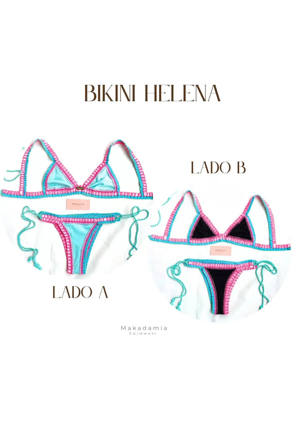 Bikini Helena - Aqua / Negro