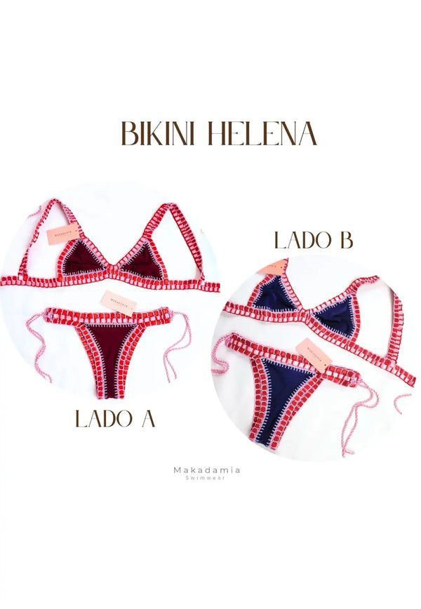 Bikini Helena - Vinotinto / Azul