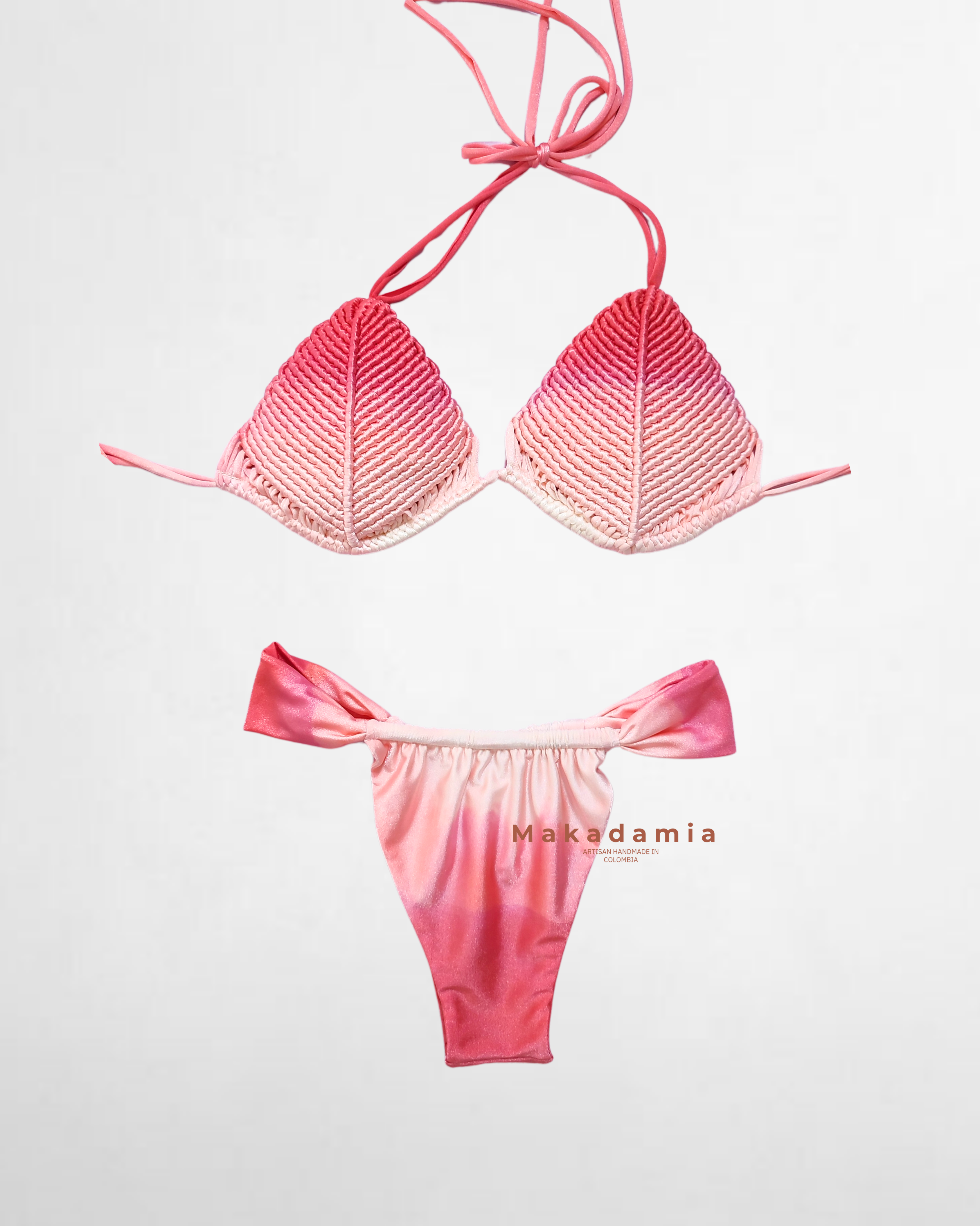 Bikini lazo degradado Coral