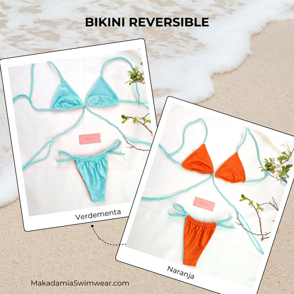 Bikini Reversible - Naranja / Verdementa