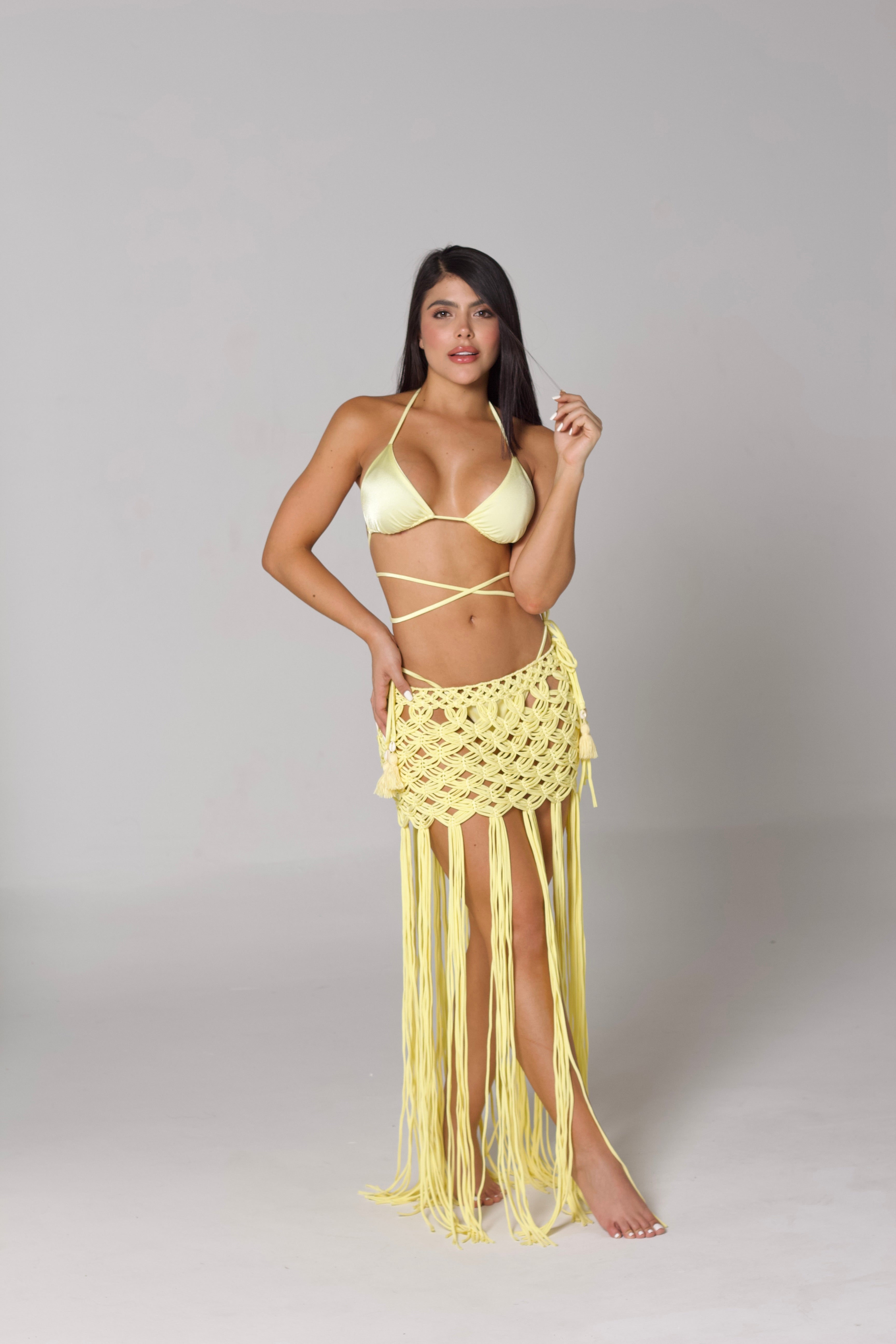 FALDA ESPIGA AMARILLO