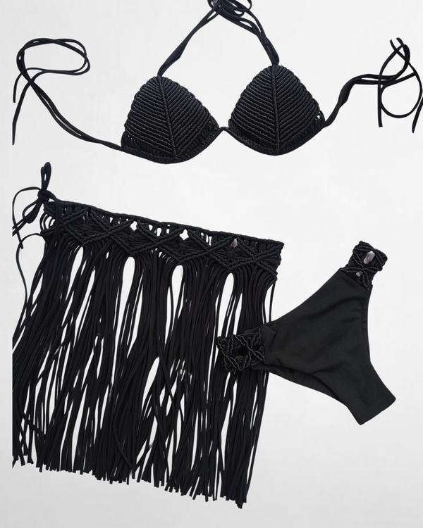 Set Full Macramé - Negro