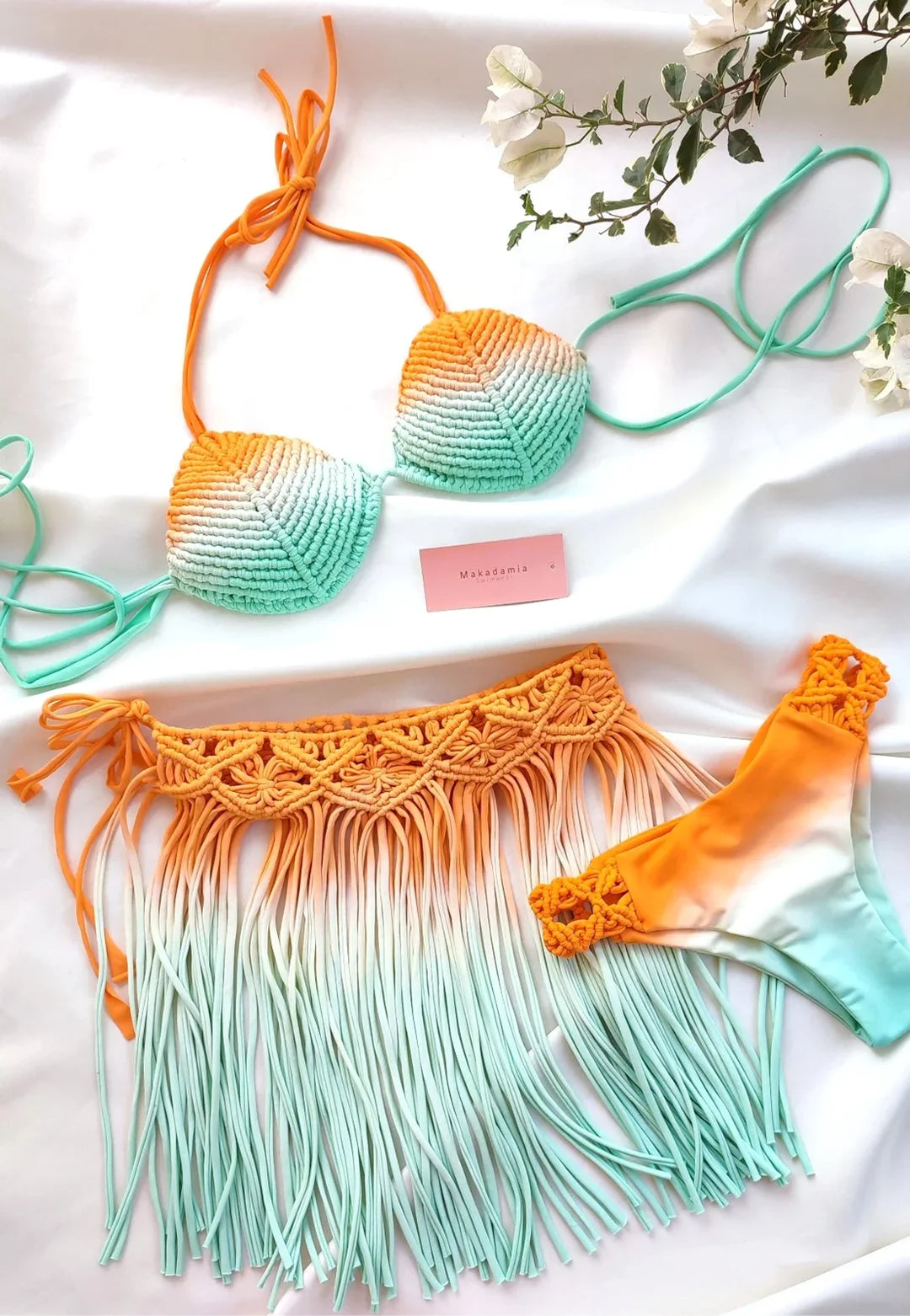 Set macrame degradado Naranja / Verdementa
