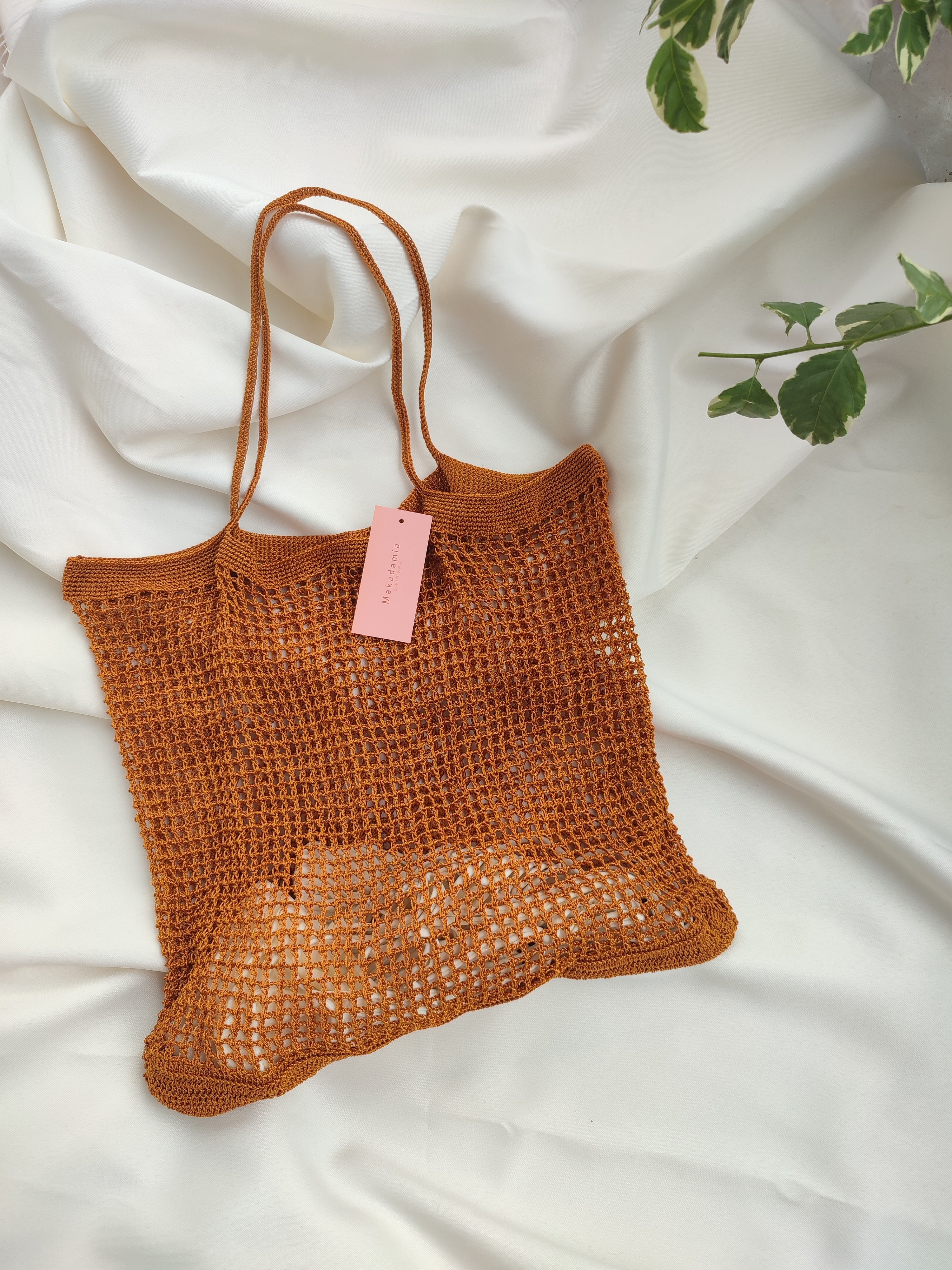 Tote bag crochet terracota
