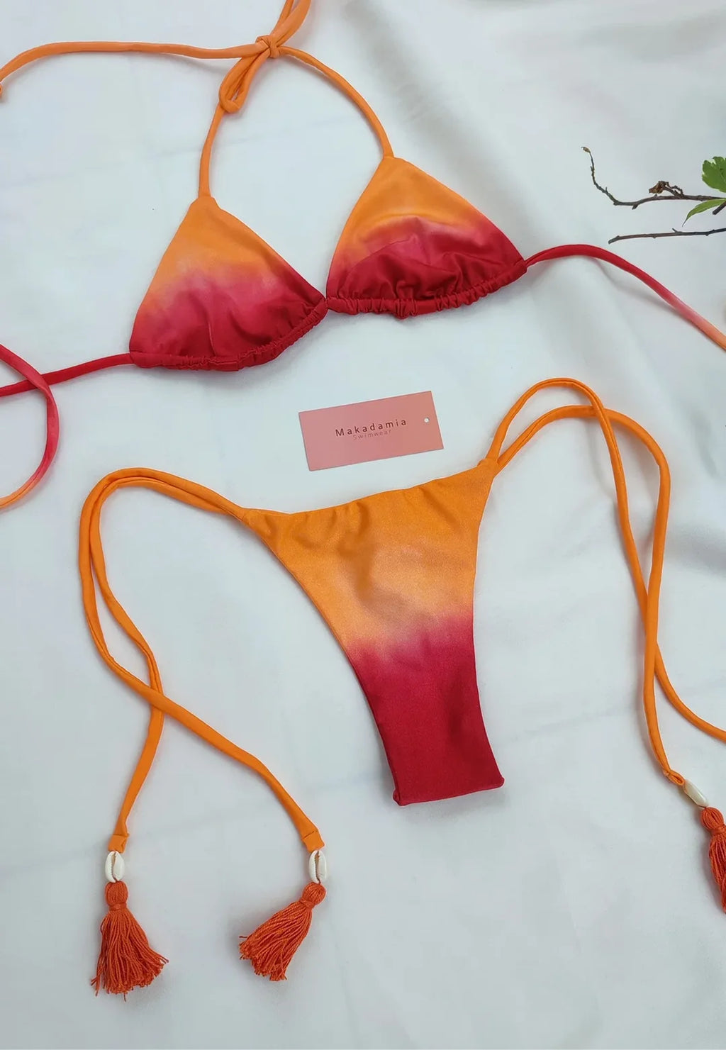 bikini almendras Naranja/Roja