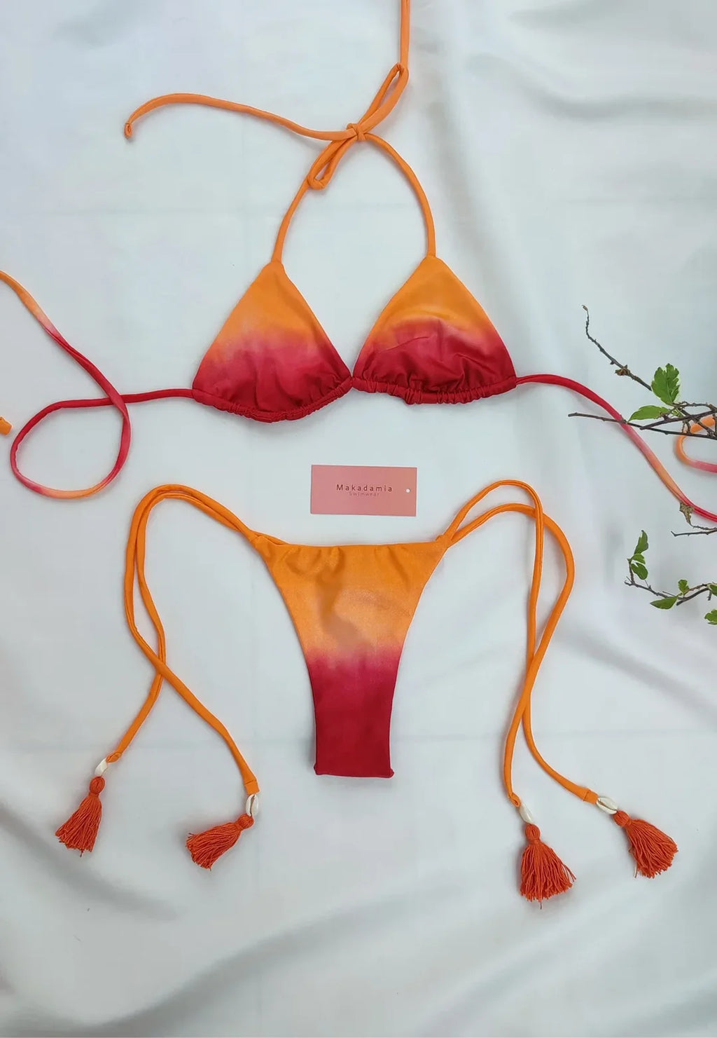 bikini almendras Naranja/Roja