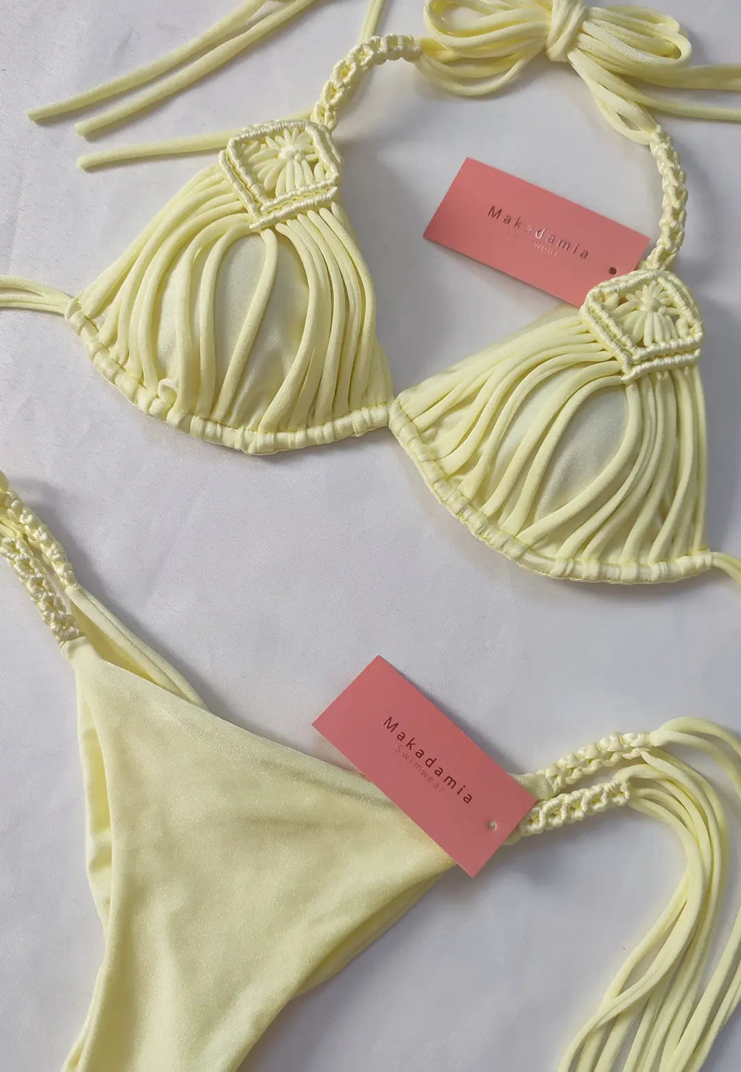 bikini macrame diamante Amarillo