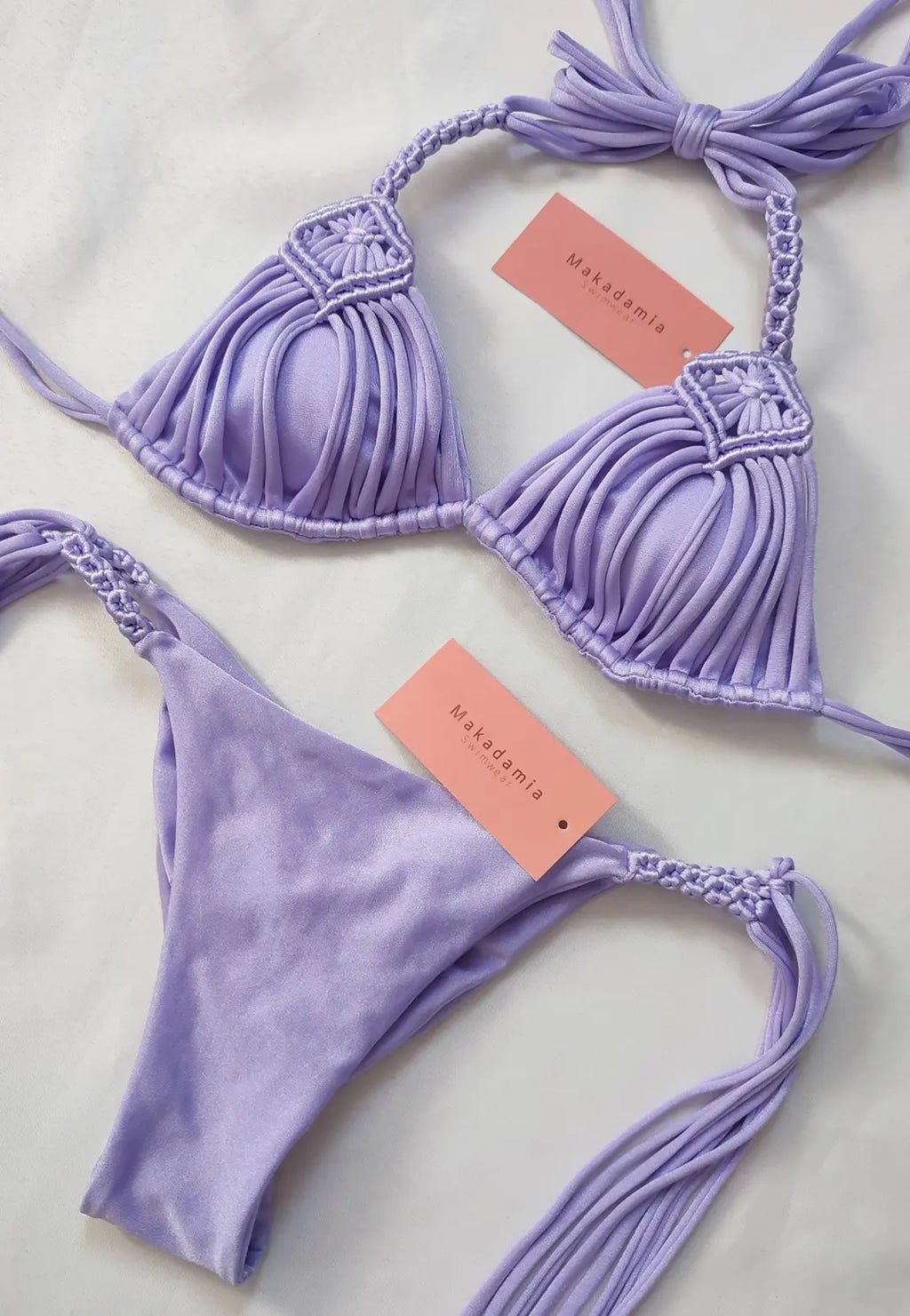 bikini macrame diamante Lila