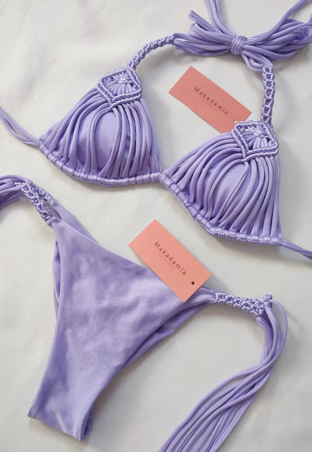 bikini macrame diamante Lila