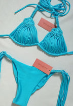 bikini macrame diamante Turquesa