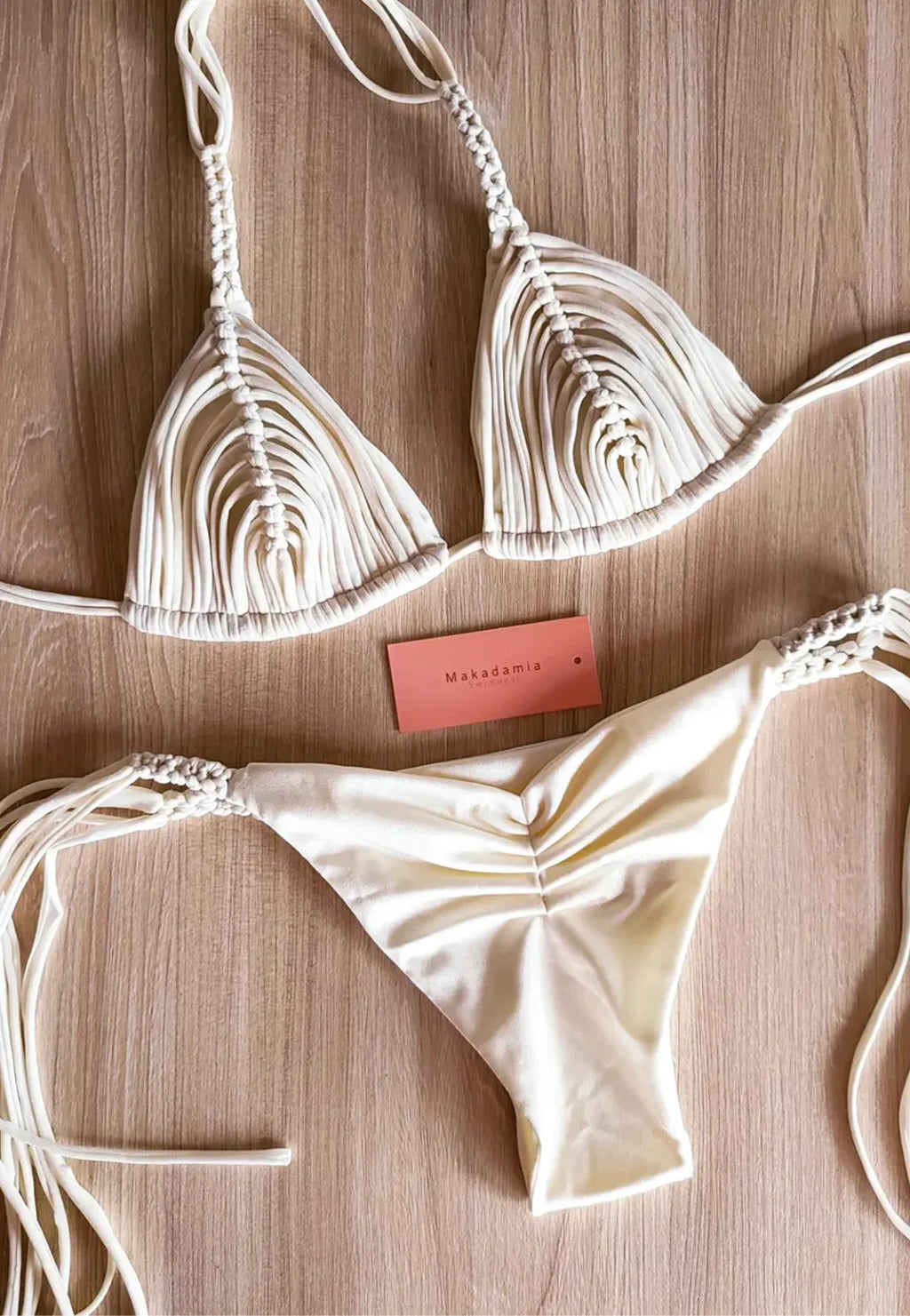 bikini macrame trenzas Vainilla