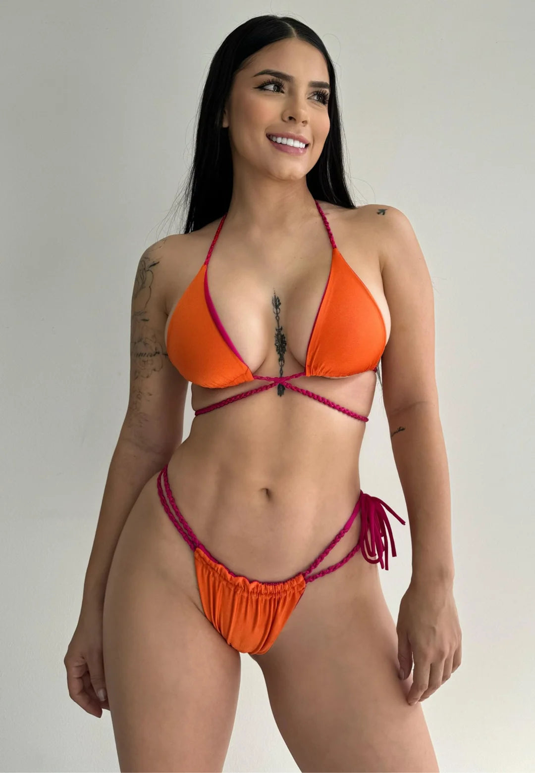 bikini reversible Naranja Fucsia
