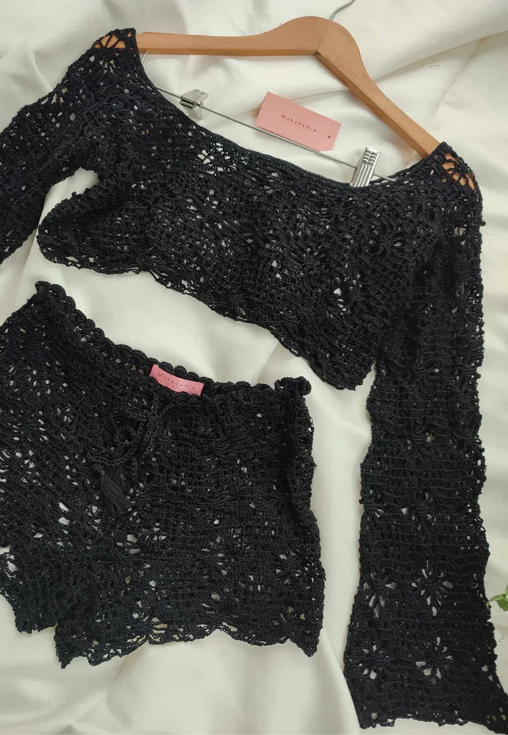 conjunto crochet Negro