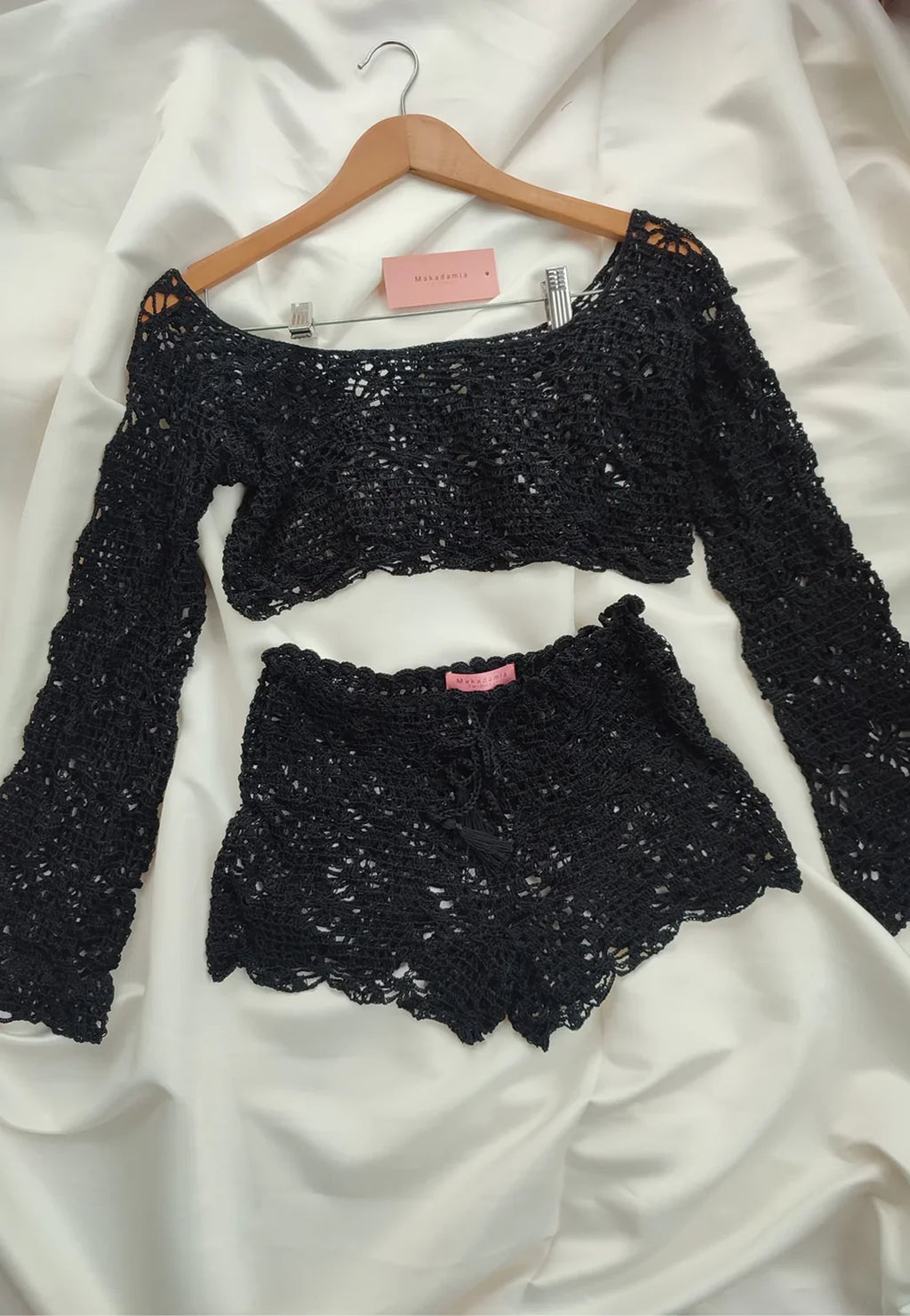 conjunto crochet Negro