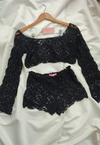 conjunto crochet Negro