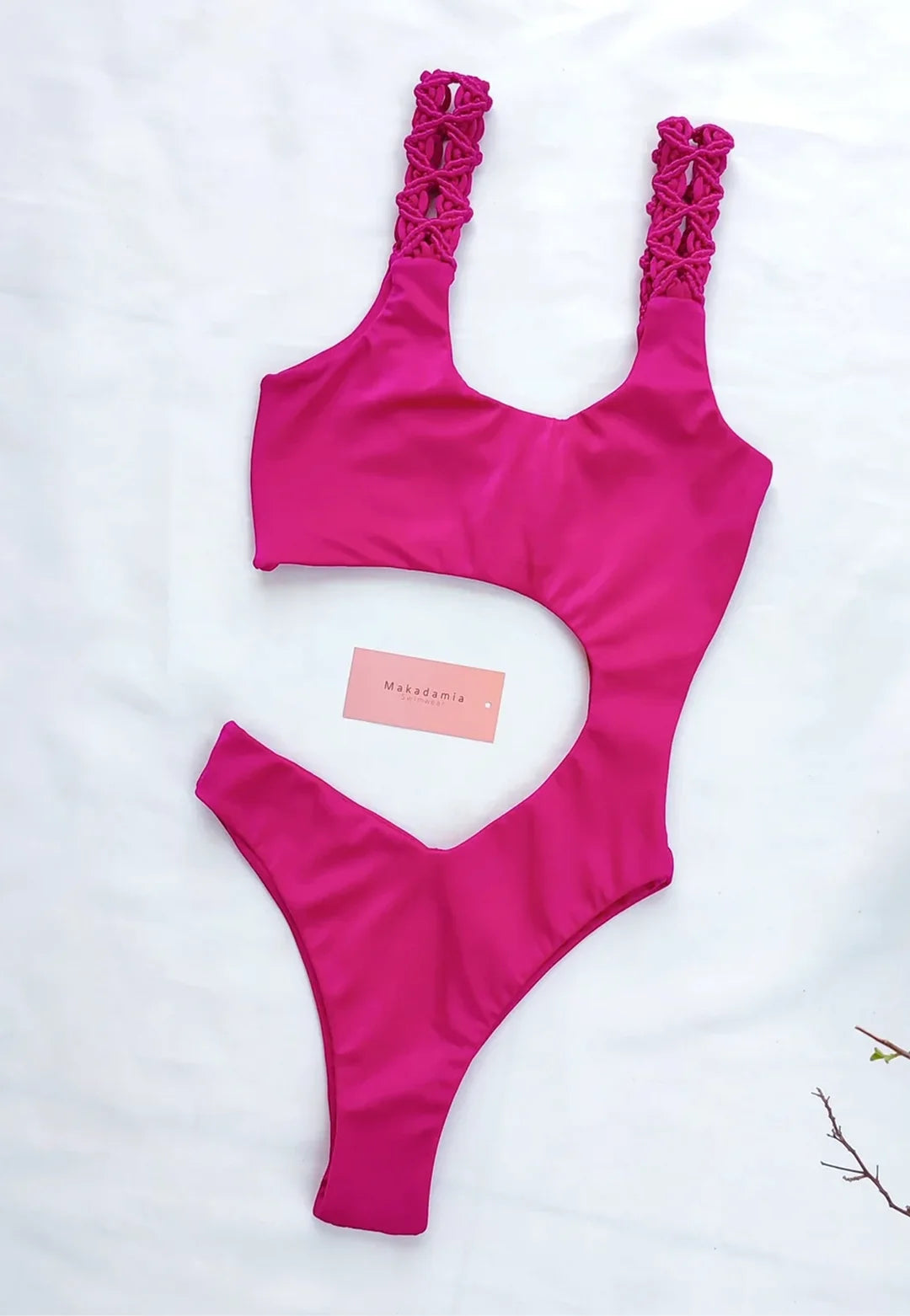 enterizo castana Fucsia