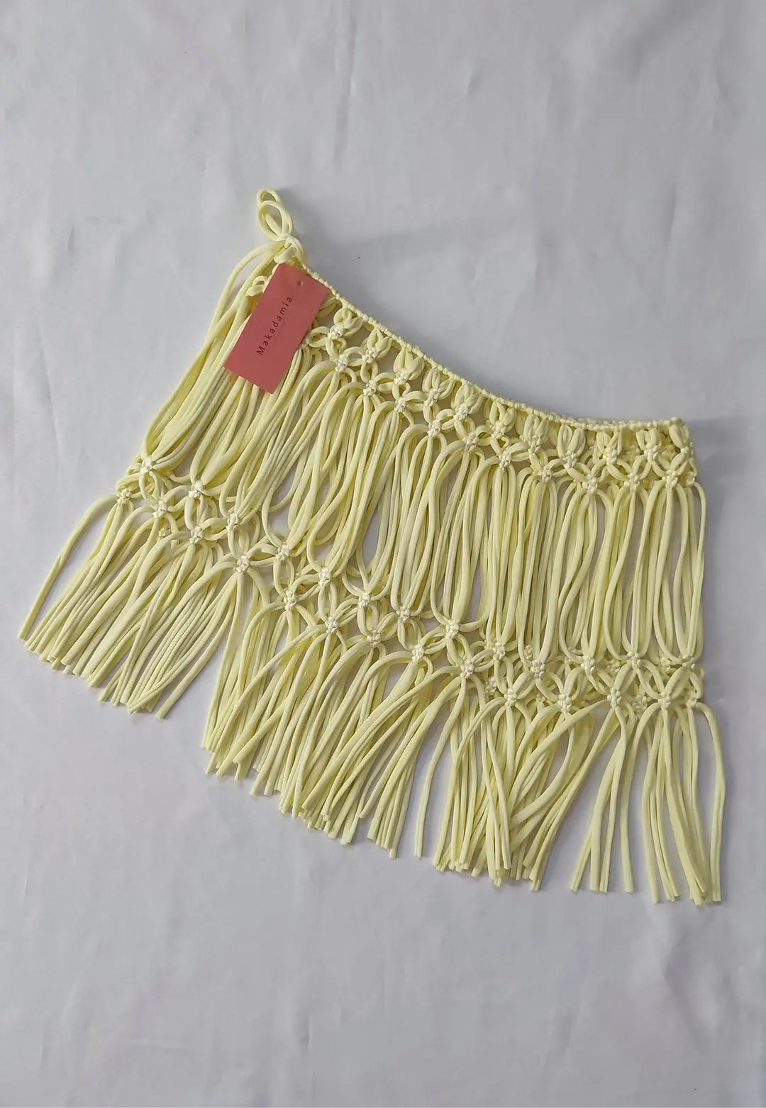 falda castana macrame Amarillo