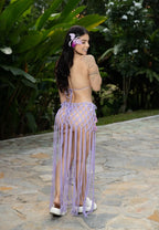 falda flor macrame Lila