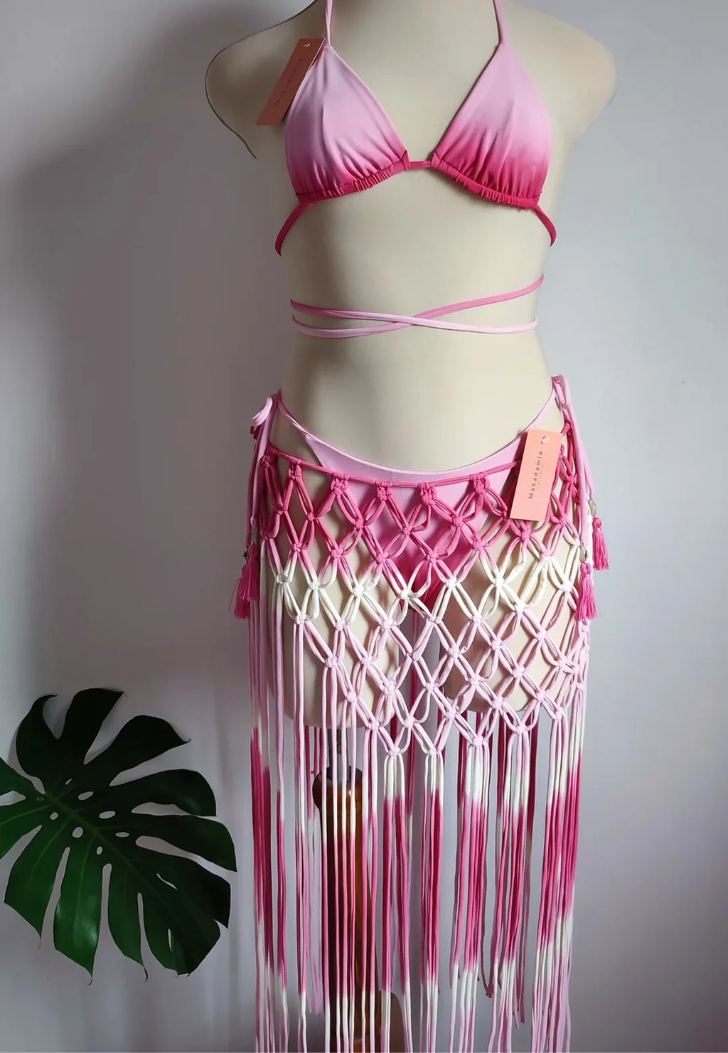 falda flor macrame Rosa / Fucsia