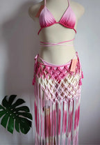 falda flor macrame Rosa / Fucsia
