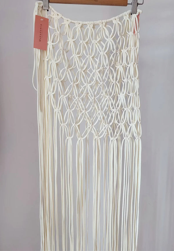 Falda Flor Macramé - Vainilla