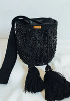 mochila recamada medium Negro