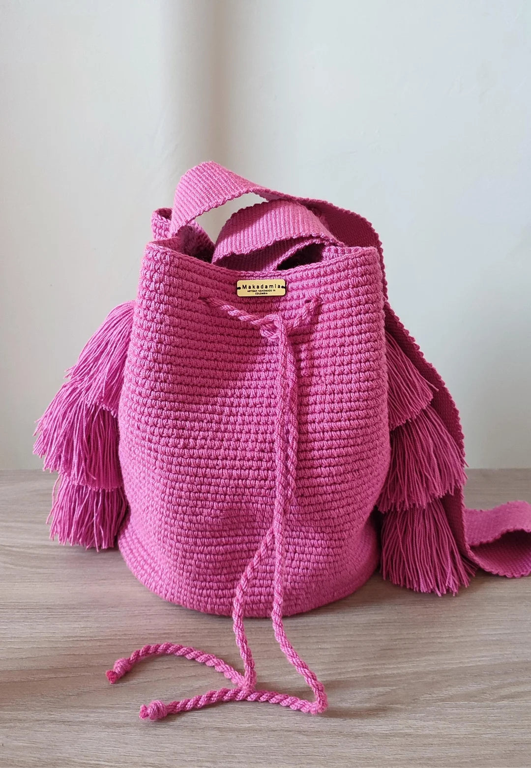 mochila unicolor medium Rosa