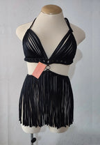 vestido macrame Negro