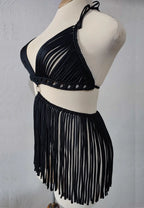vestido macrame Negro