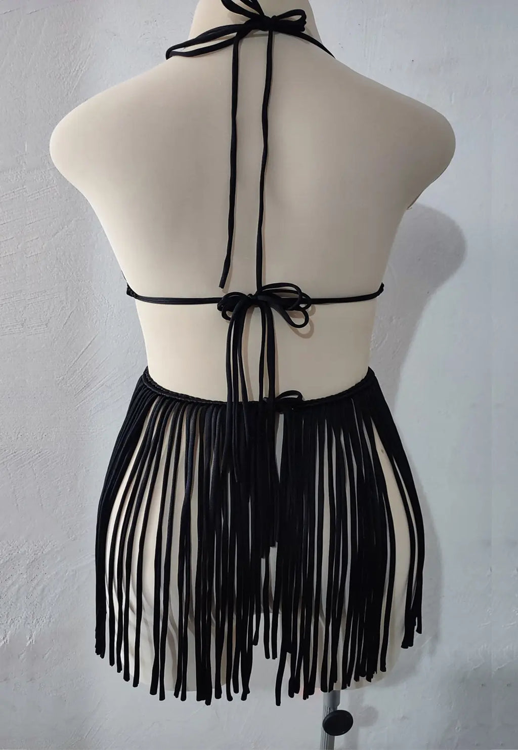vestido macrame Negro